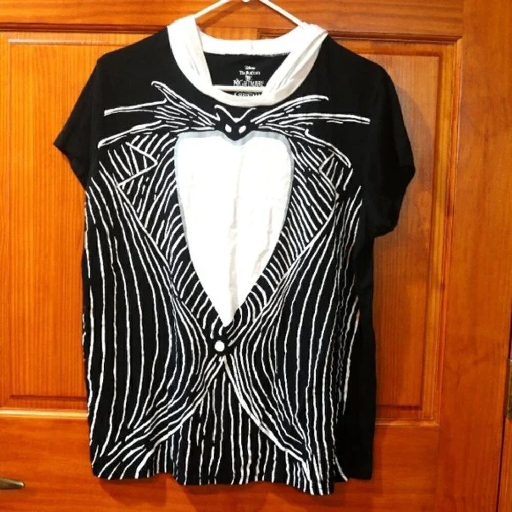 Disney Nightmare Before Christmas Jack Skellington Hooded Shirt XXXL 21